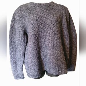 Duluth Trading Wool Sweater Men's XL Blue Cable Knit Old Money Quiet Luxury